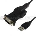 USB B Female to DB9 Male Serial Converter with 6ft USB A Male to USB B Male Cable