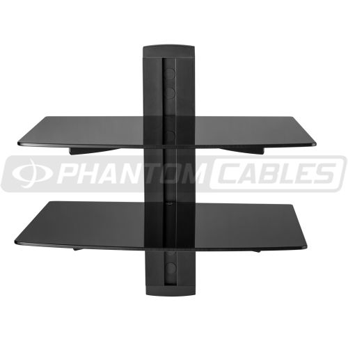 Media Player – A/V Component Wall Mount Dual Shelf, Glass - Black